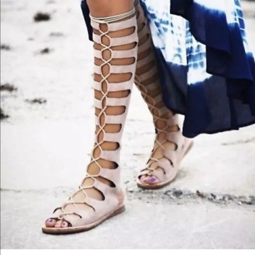 JEFFREY CAMPBELL RAE SANDAL TAUPE SUEDE SIZE 8